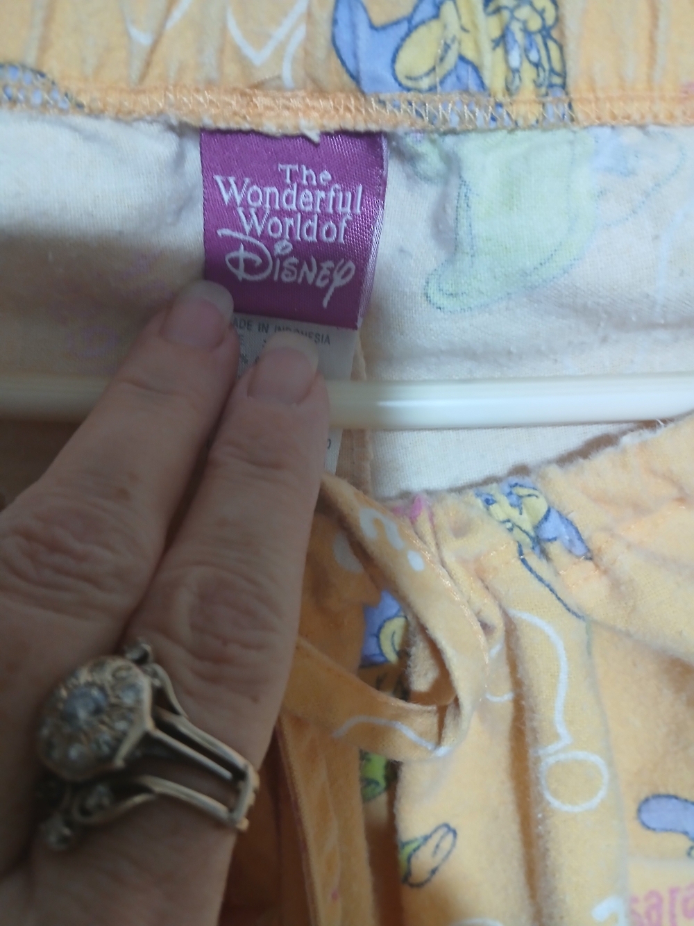Disney Peach/ Light Orange Pajama Pants with DOPEY - Picture 3 of 4